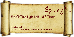 Székelyhidi Ákos névjegykártya